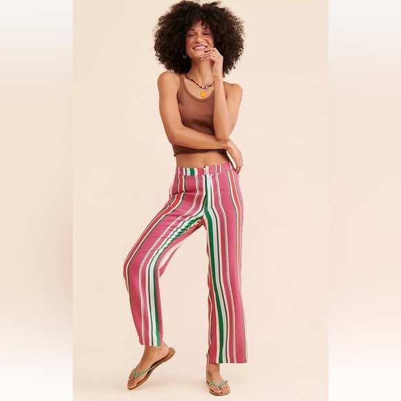 Free People Colorful Stripe La Paz Flare Pants - Picture 2 of 16